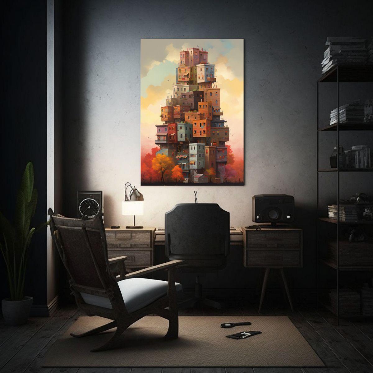 Paisaje Otoñal En Nueva York Arte De Pared Abstracto 50x65cm-2