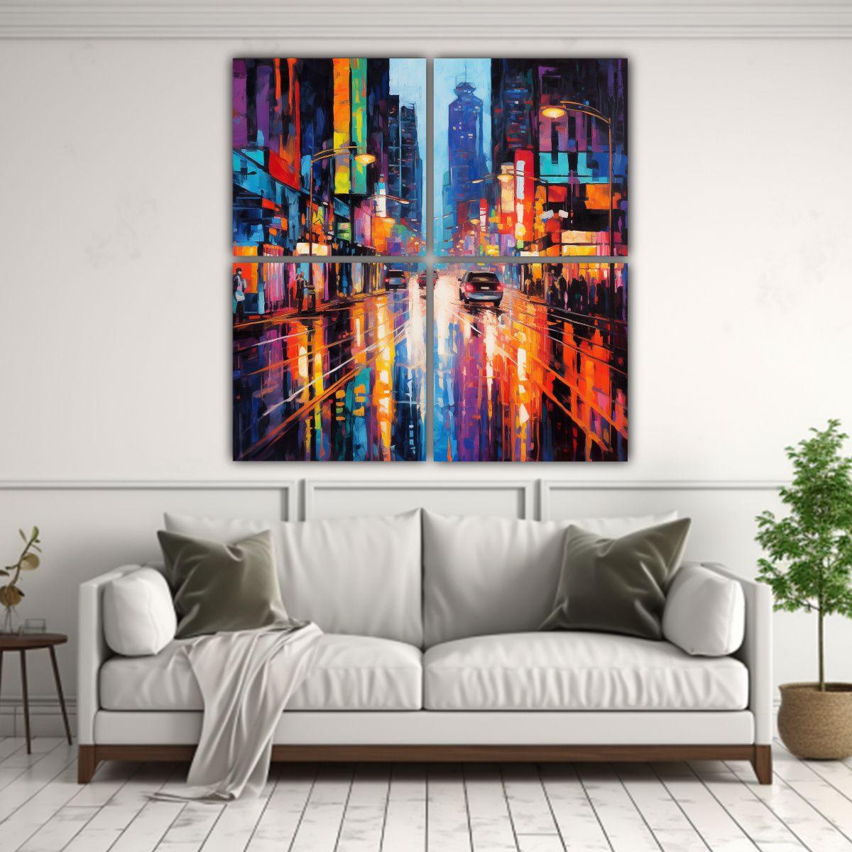 Pinturas Decorativas De Temática Urbana Que 120x120 Cm-2