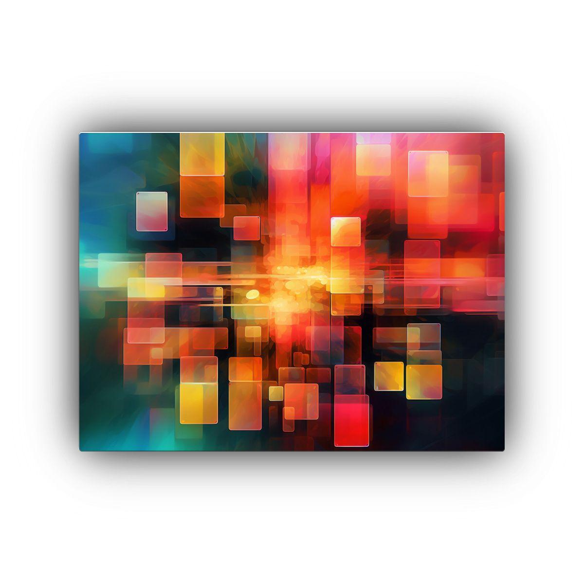 Pintura Abstracta Colorida Para Expresar Relación Con La In 75x50cm-0