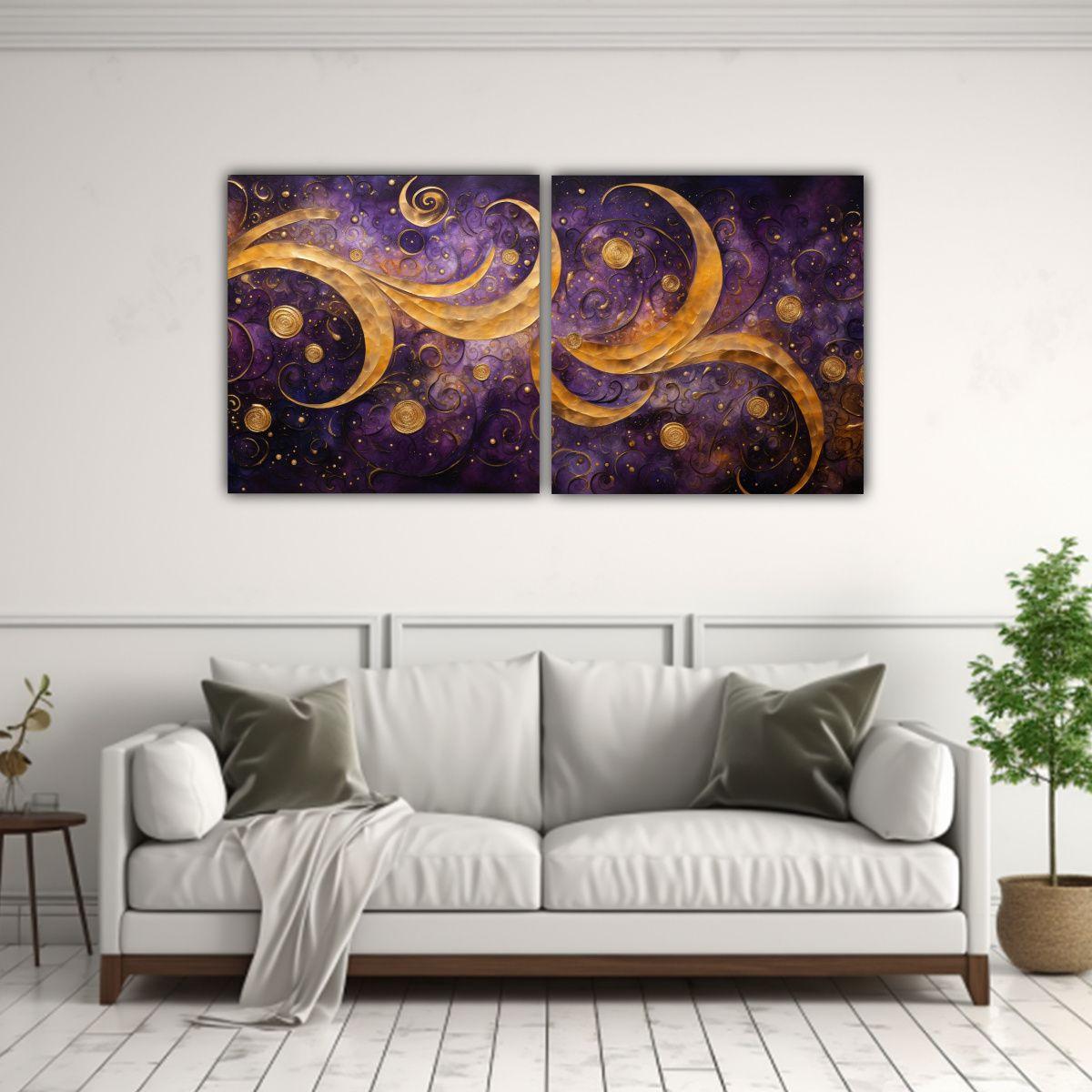 Pinturas Decorativas Conceptuales Dos Cuadros 100x50 Cm-2