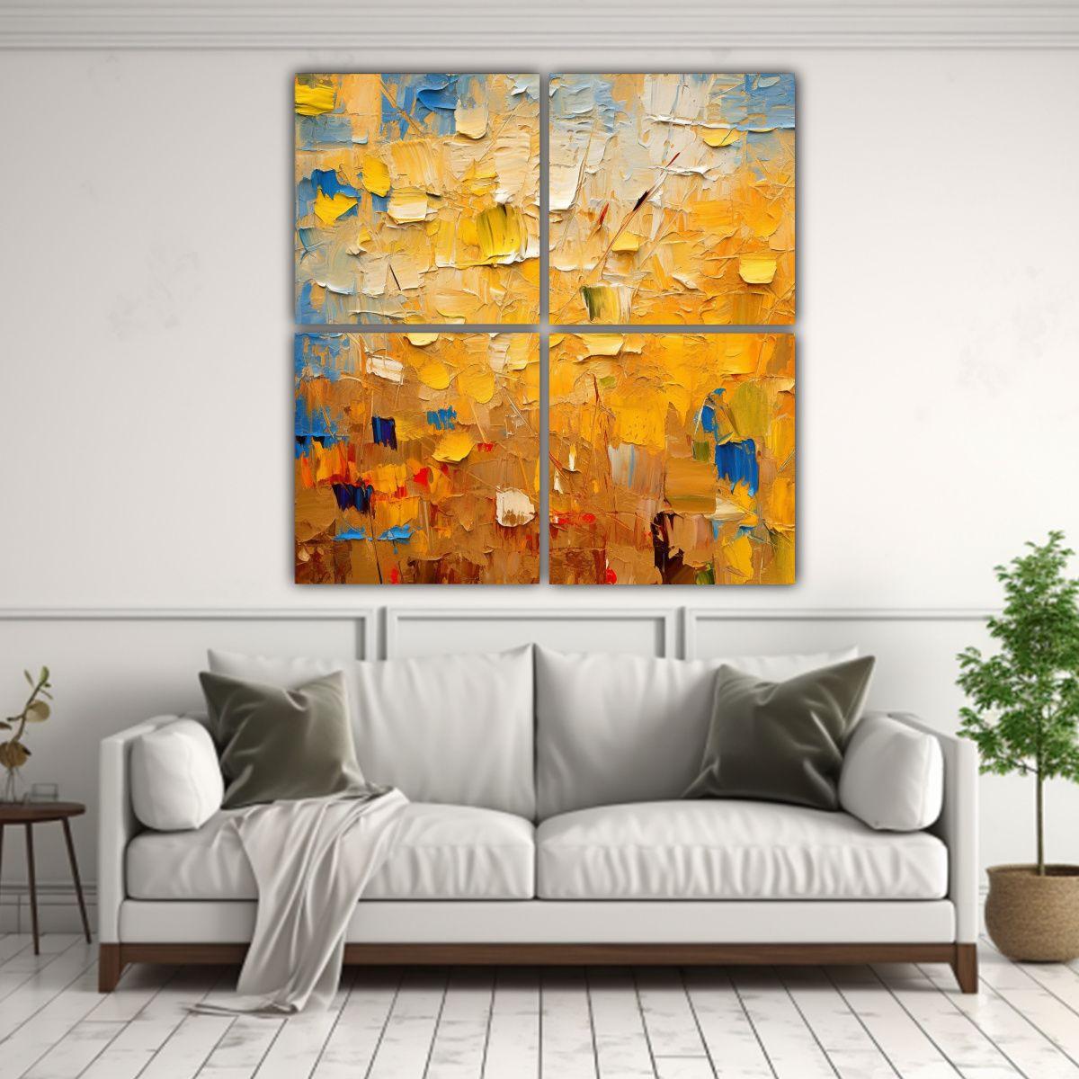 Cuatro Artes De Pared Vanguardia Fondo De Foto 120x120 Cm-2