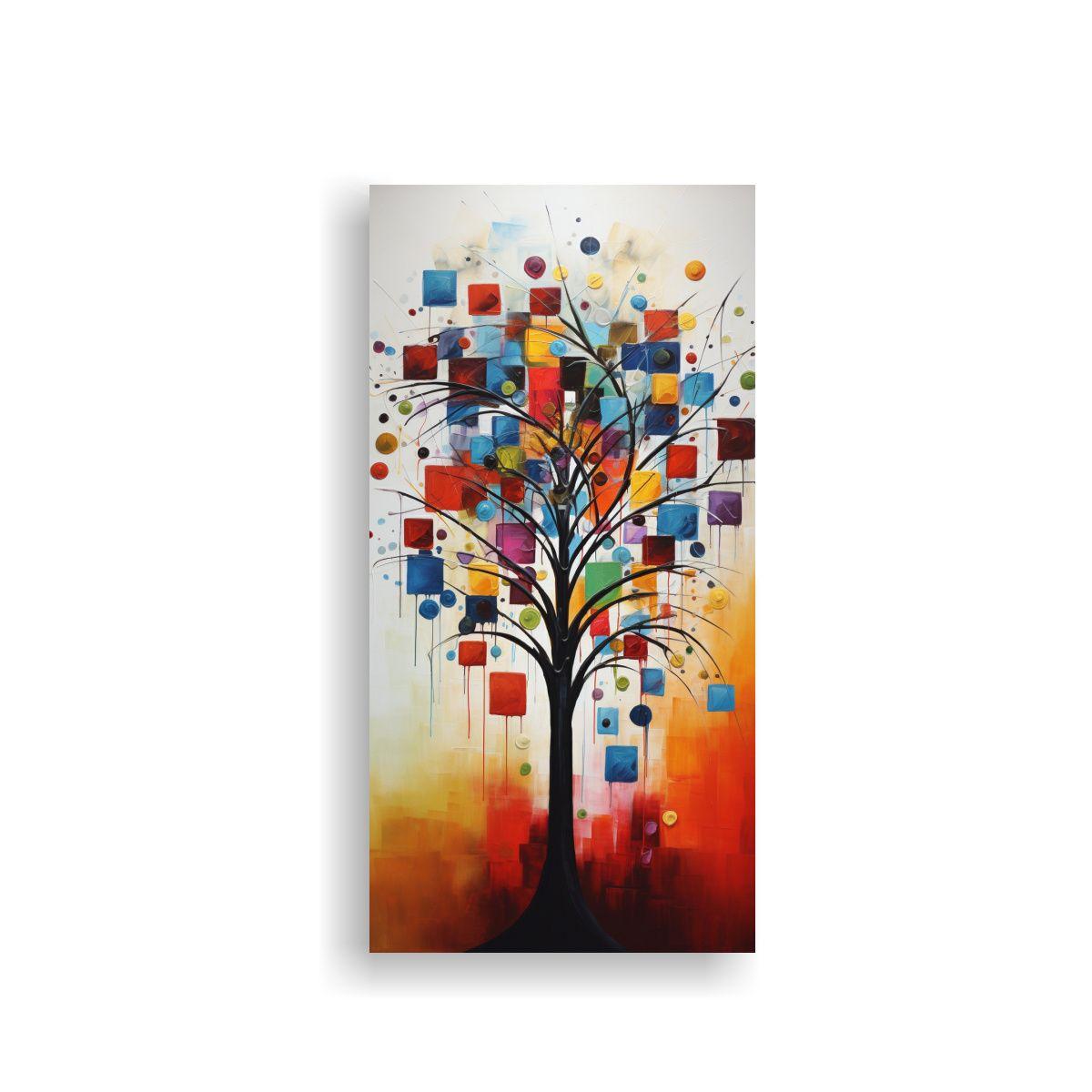 Lienzo Abstracto Árbol Pintura Decorativa 70x140cm-0