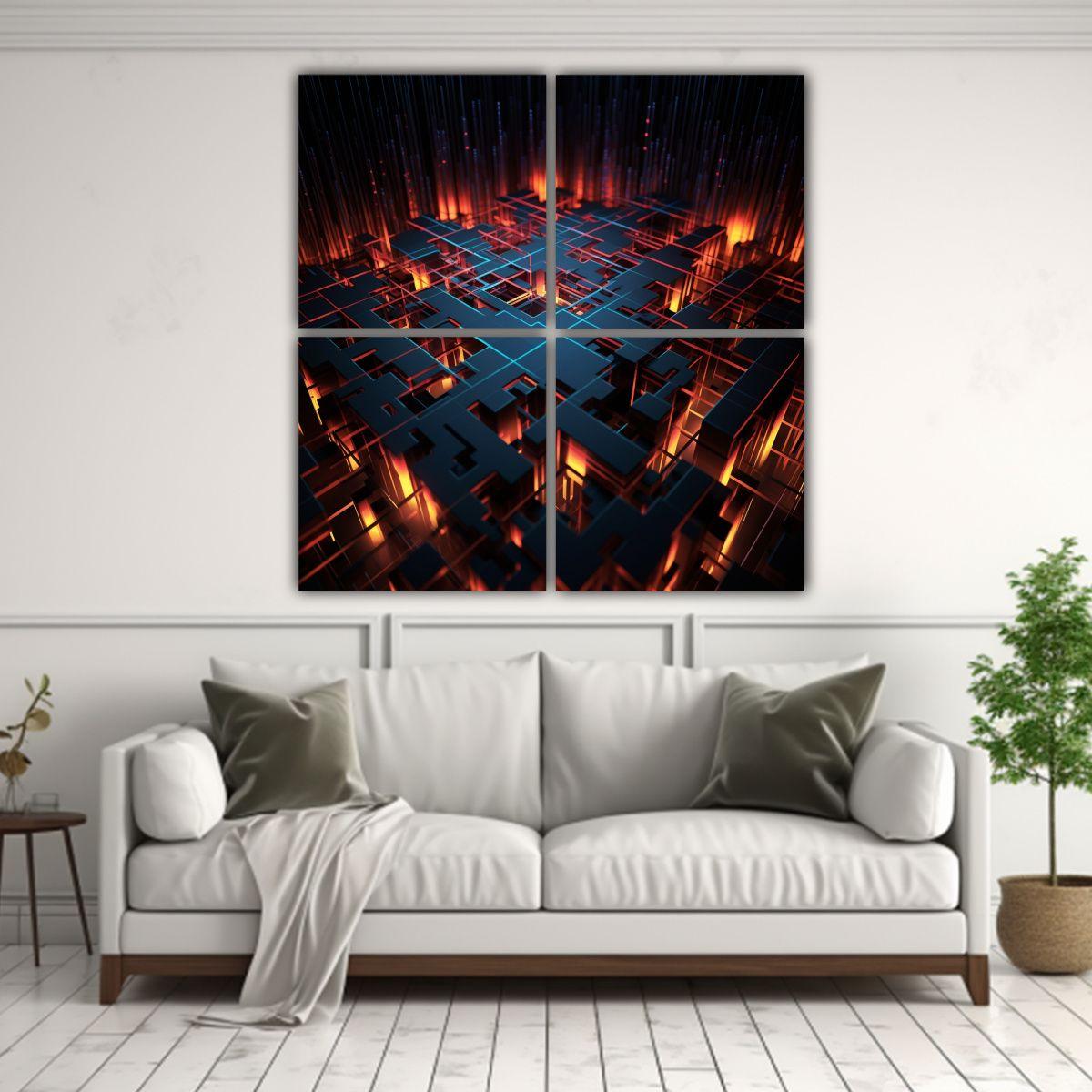 Pinturas Decorativas Exclusivas De Cuatro Artes 80x80 Cm-2