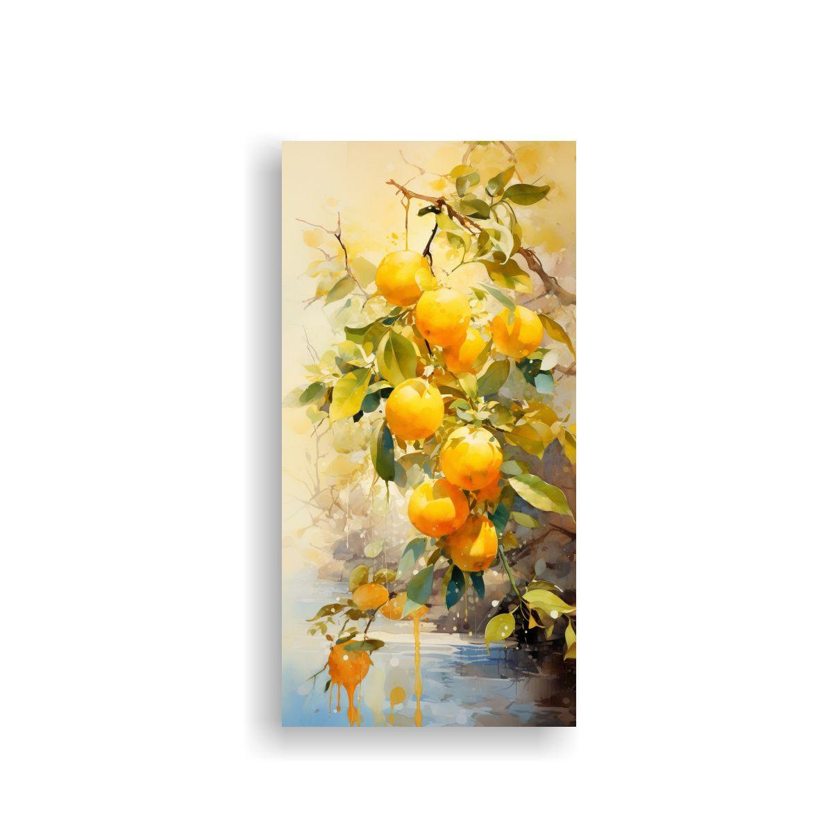 Pintura Abstracta De árboles Frutales En Colores 60x120cm-0