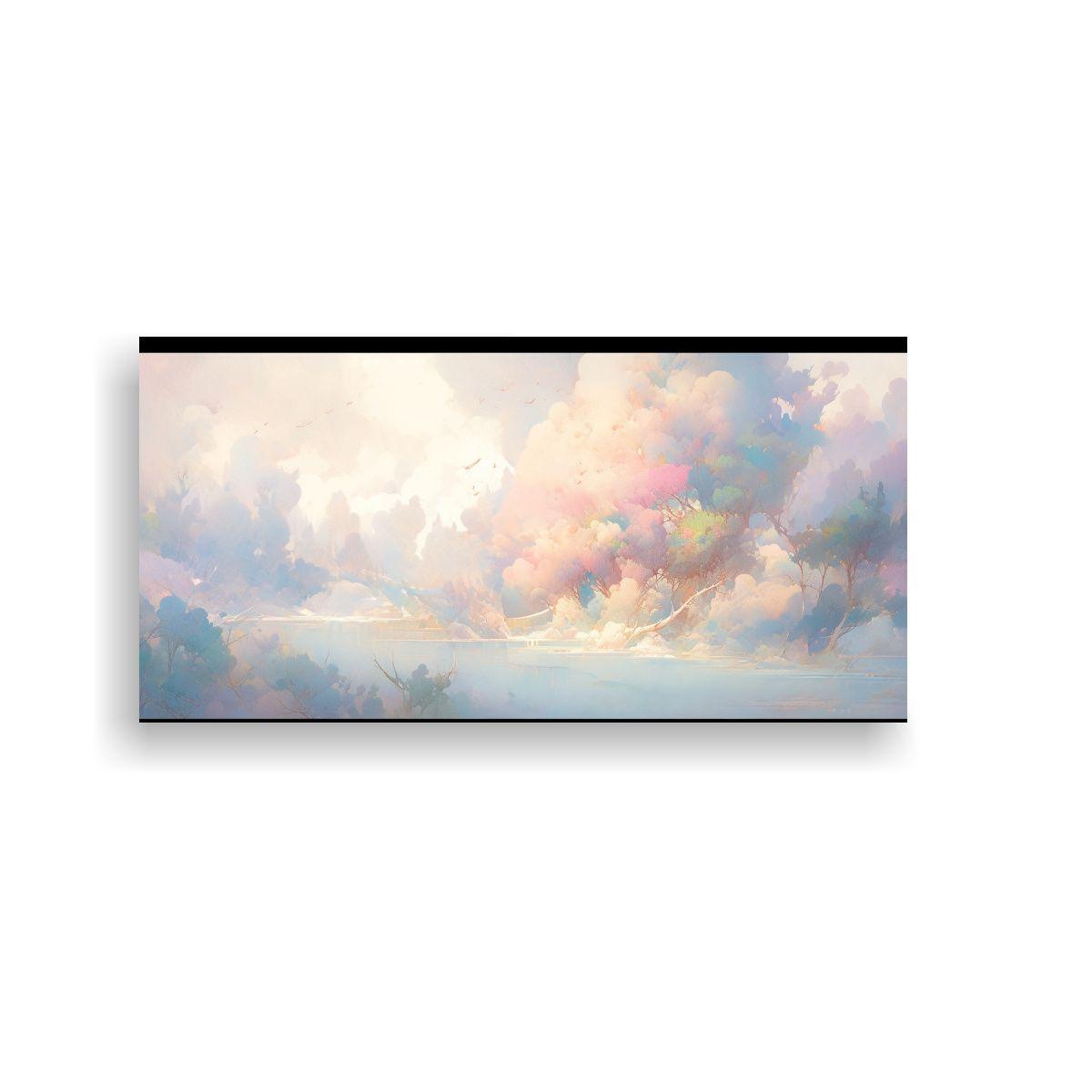 Cuadro Abstracto Paisaje Con Colores Pastel 160x80cm-0