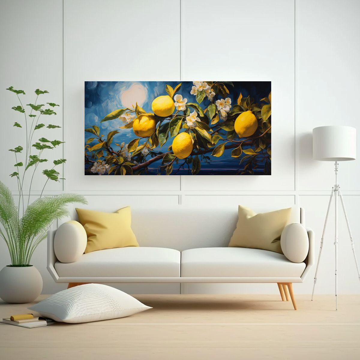Pintura De Pared Abstracta De Limonero En Estilo 140x70cm-2