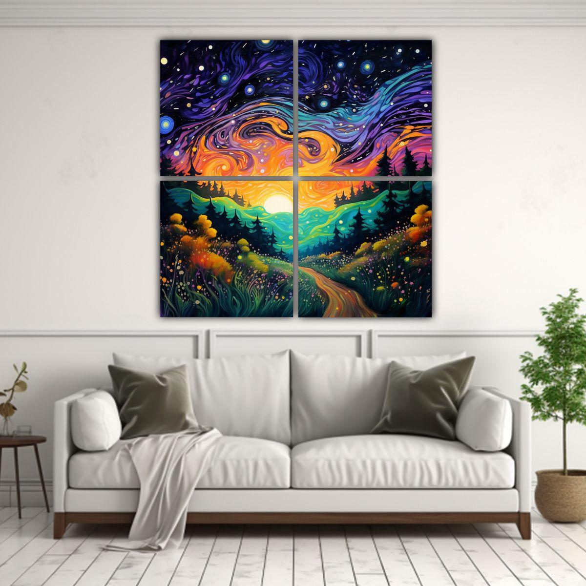 Pinturas Decorativas Estilo Galería Para Cocina: 140x140 Cm-2