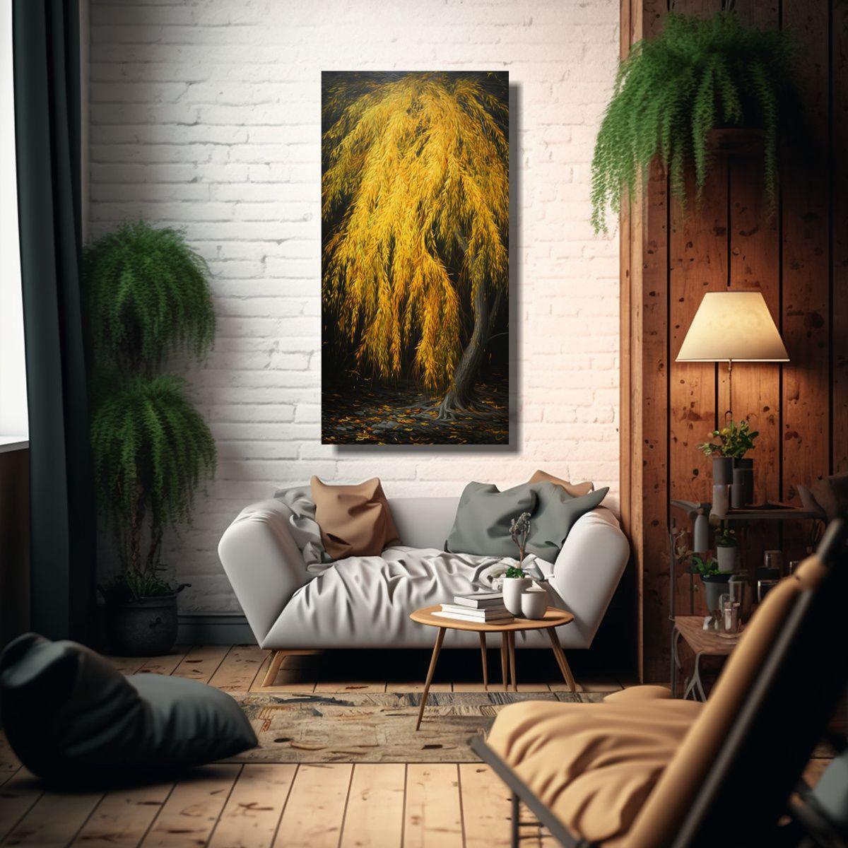 Arte De Pared Patrón Intenso Majestuosas Árboles 80x160cm-2