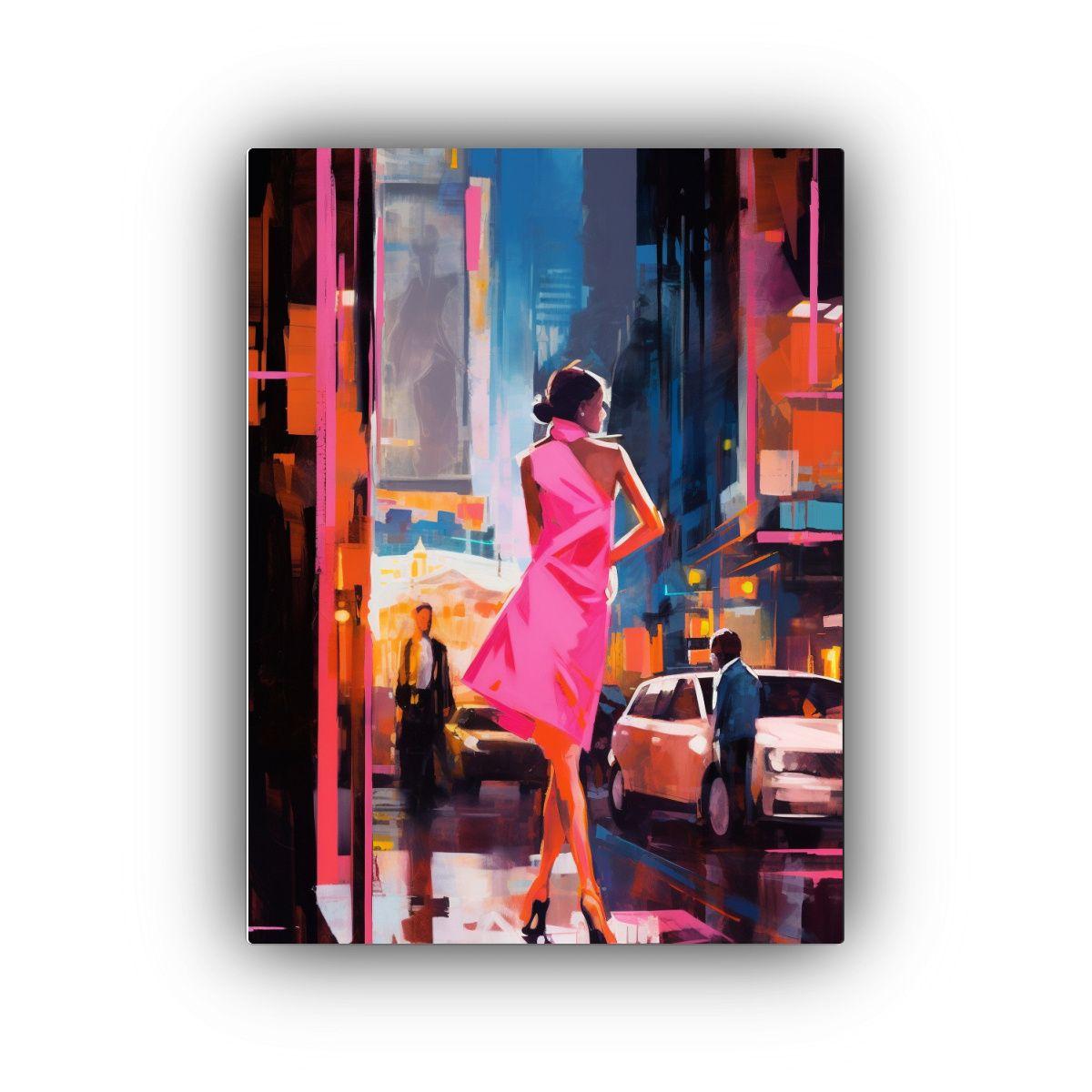 Pintura De Mujer En Times Square Para Decoración 40x50 Cm-0