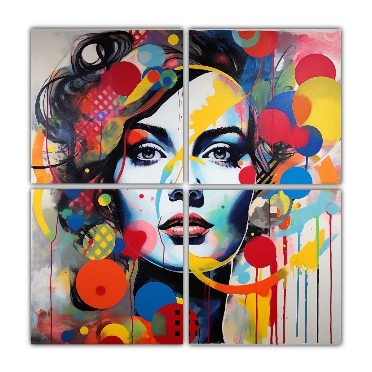 4 Pinturas Decorativas De Lienzo Mix &amp; Match 140x140 Cm-0