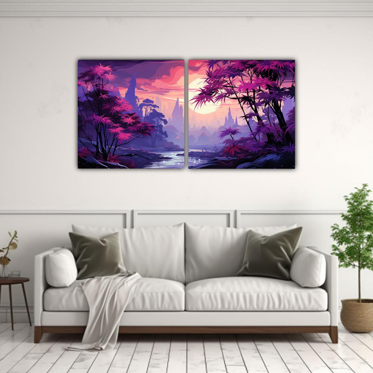 Pinturas Decorativas Díptico Vanguardia 40x20 Cm-2