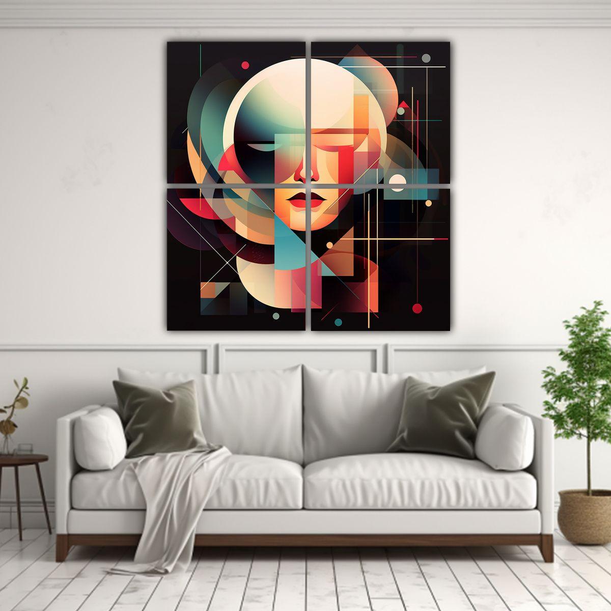 Cuadro Cuadro Intensidad Geométrica Abstracta 160x160 Cm-2