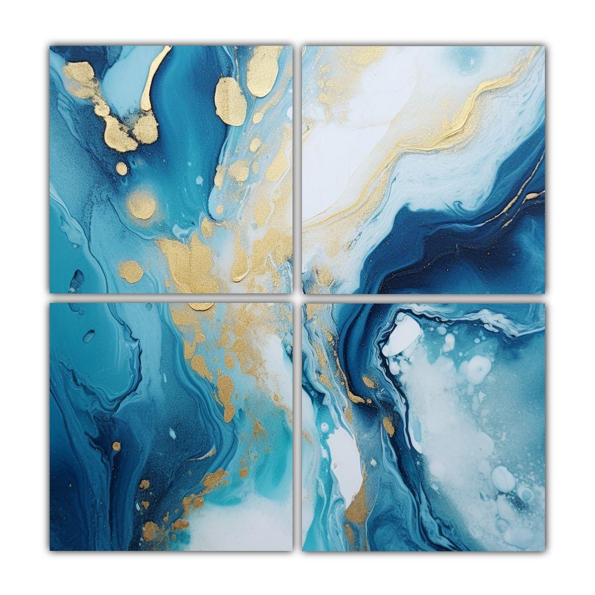 Pintura En Mármol Turquesa Wang Con Colores 160x160 Cm-0