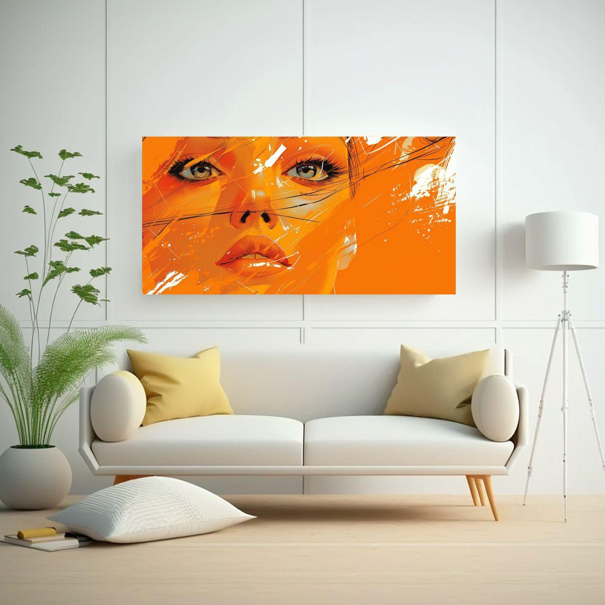 Cuadro Cómic Vanguardia: Formas Naranja 40x20cm-2