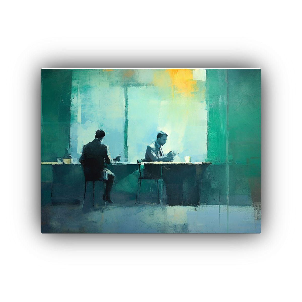 Pintura Abstracta Minimalista En Colores Monocromáticos. 30x20cm-0