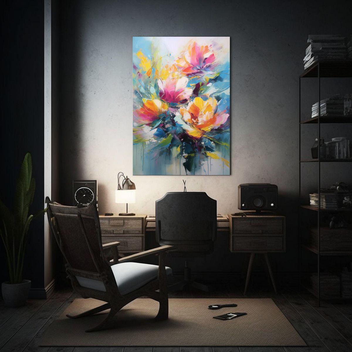 Pinturas Decorativas Con Flores Grandes Y Pinceladas Rápida 30x40cm-2