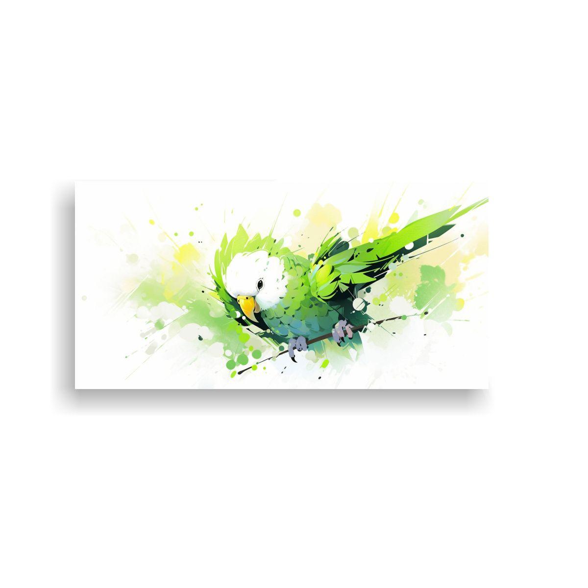 Cuadro Espectacular Loro A En Verde Y Blanco Neo 100x50cm-0