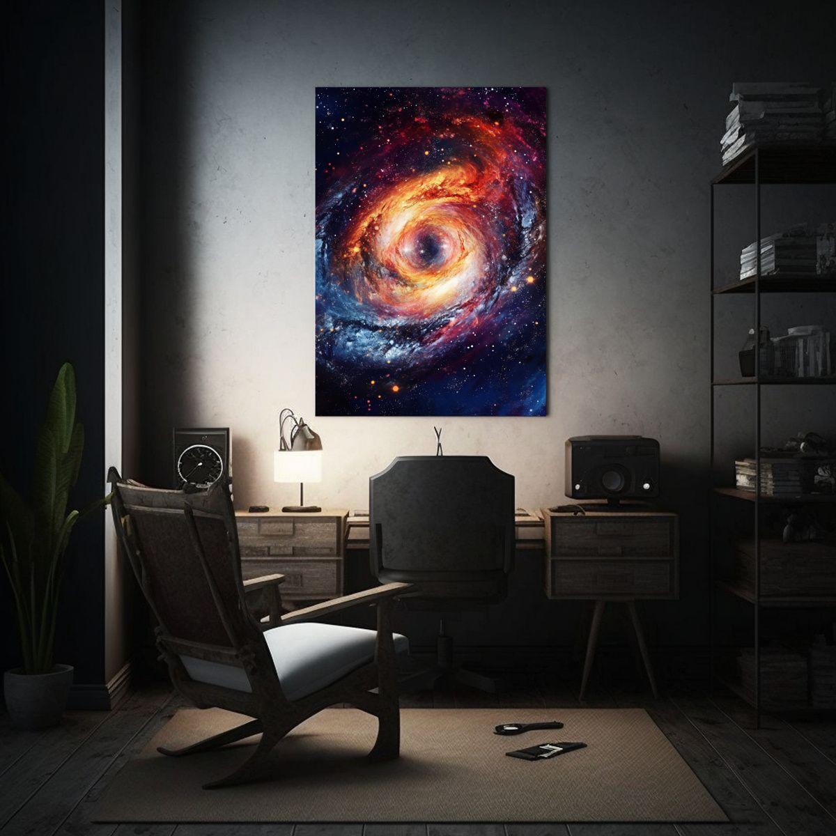 Cuadro De Galaxia Espiral Con Cuadroes De Tema 30x40cm-2