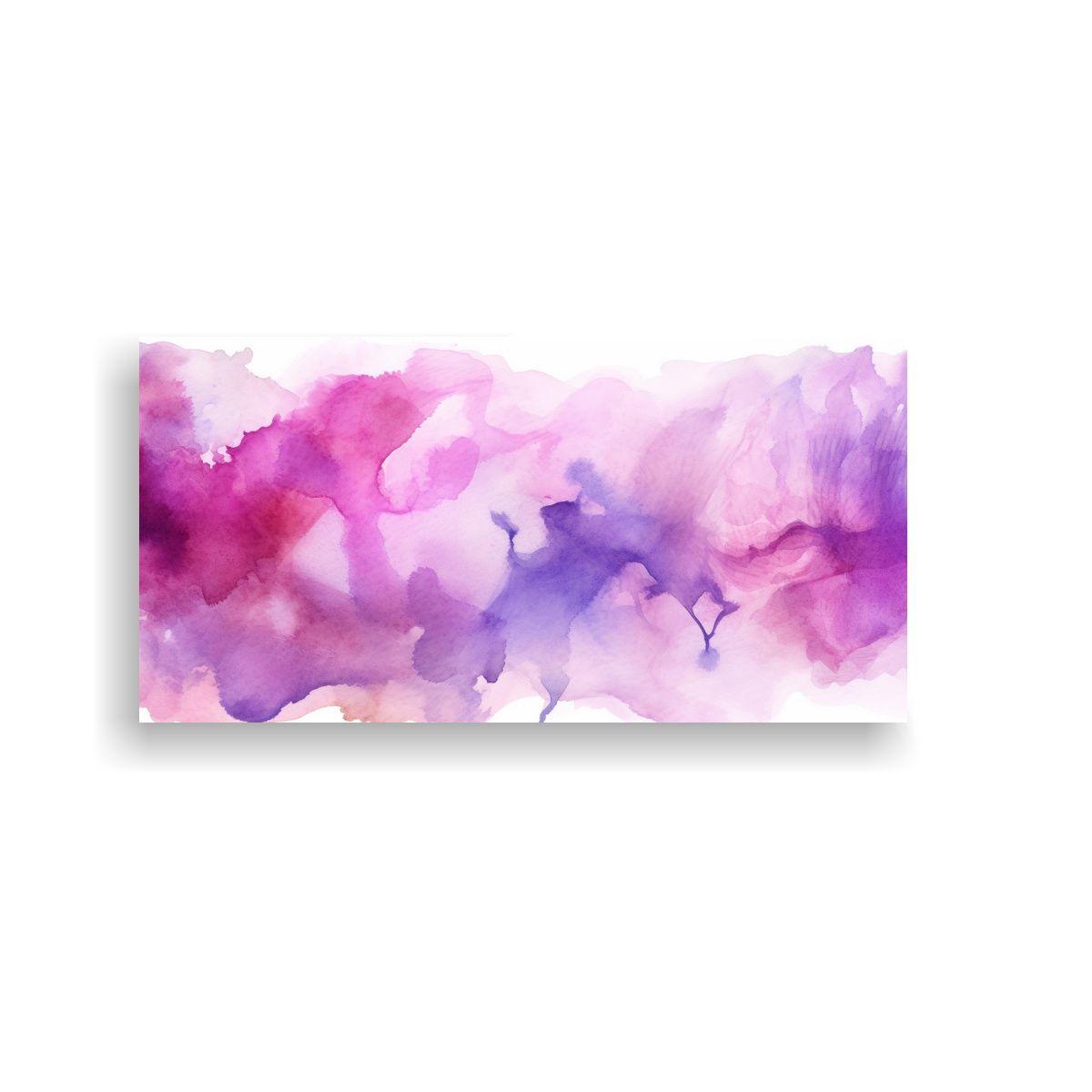Pintura Abstracta Intensa En Tonos Morado Y Rosa 60x30cm-0