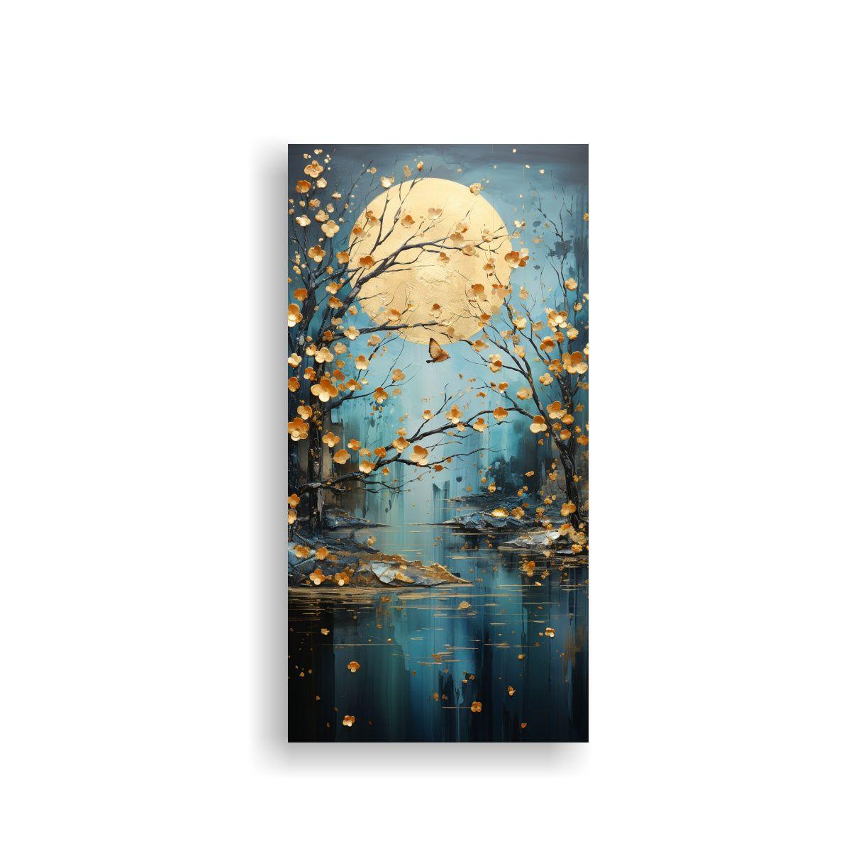 Tela En Bastidor Acuarela Enigmático Pintura 20x40cm-0