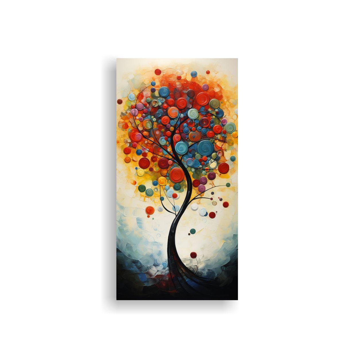 Pintura Abstracta De árbol Cuadro De Poder En 30x60cm-0