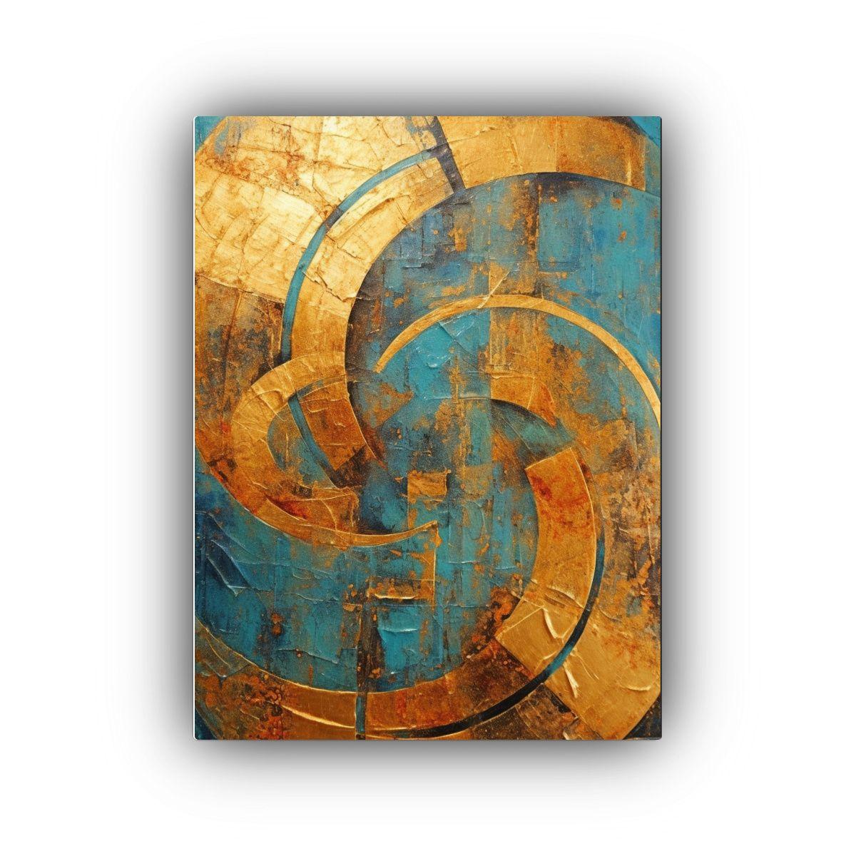 Pintura Al óleo En Bastidor: Círculo En Tiempo, 40x50 Cm-0