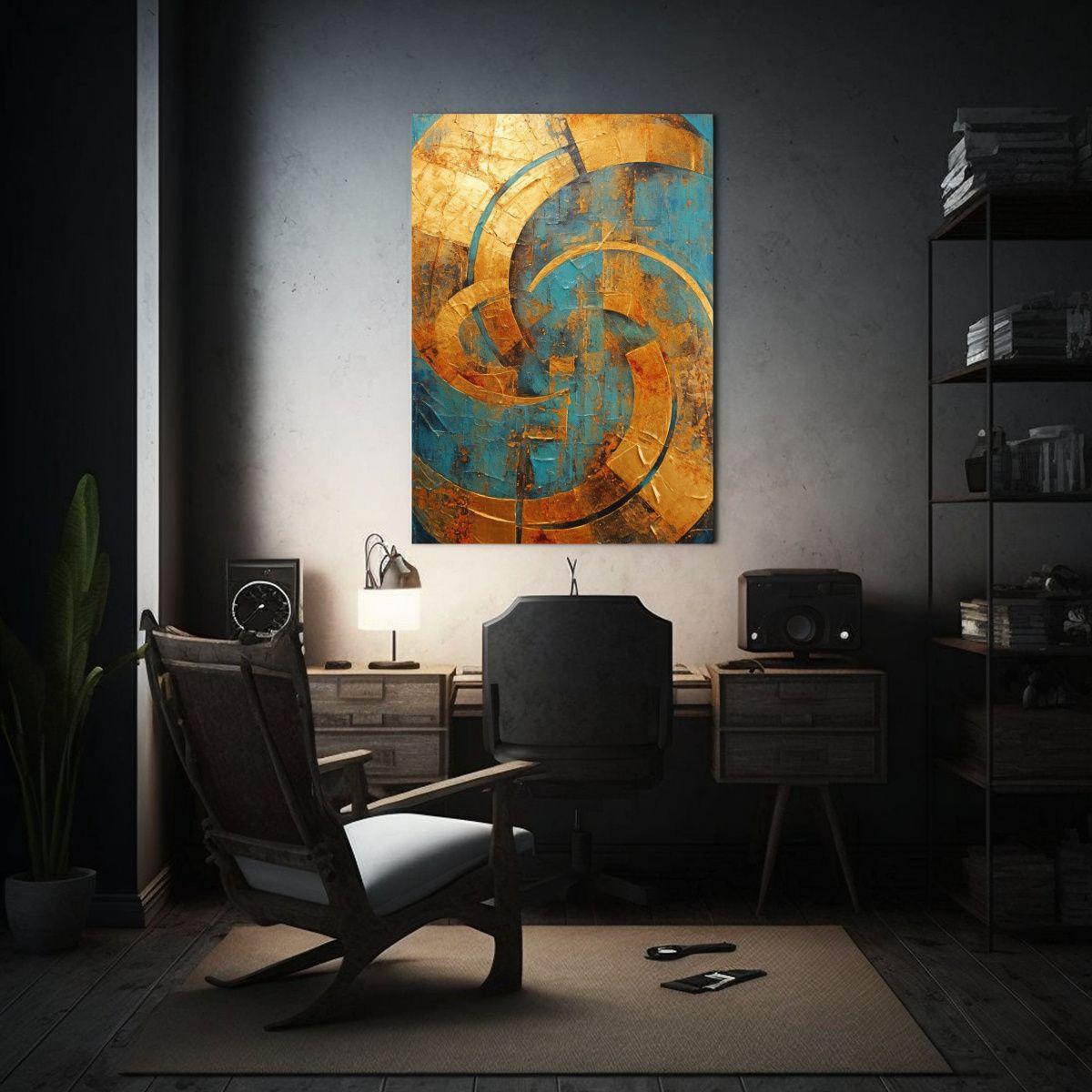 Pintura Al óleo En Bastidor: Círculo En Tiempo, 40x50 Cm-2
