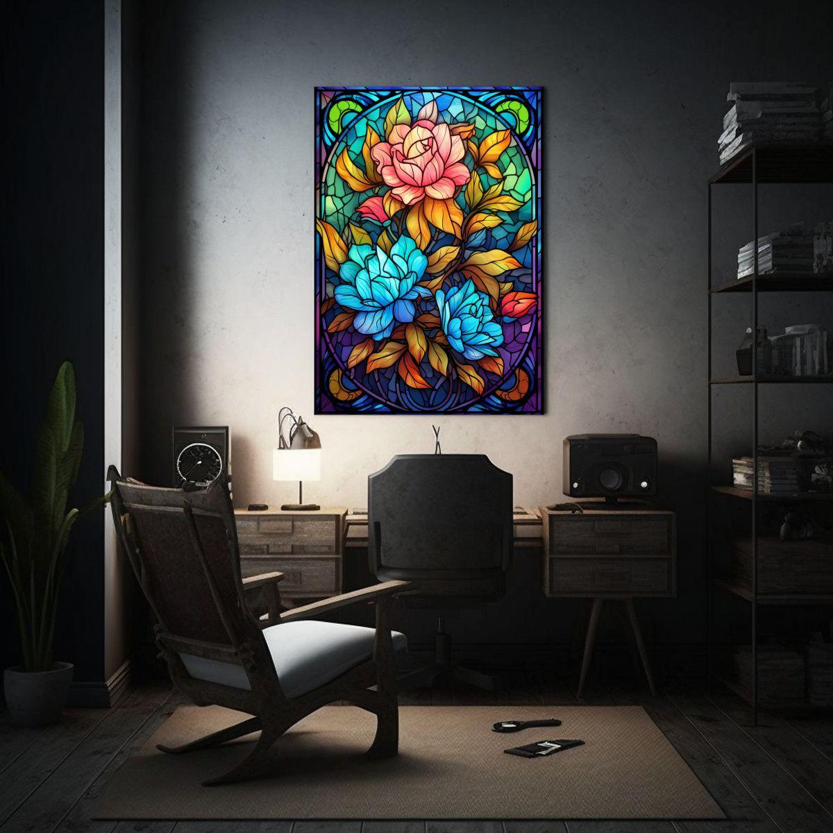 Pintura Decorativa De Una Ventana De Vidrio Con 30x45cm-2
