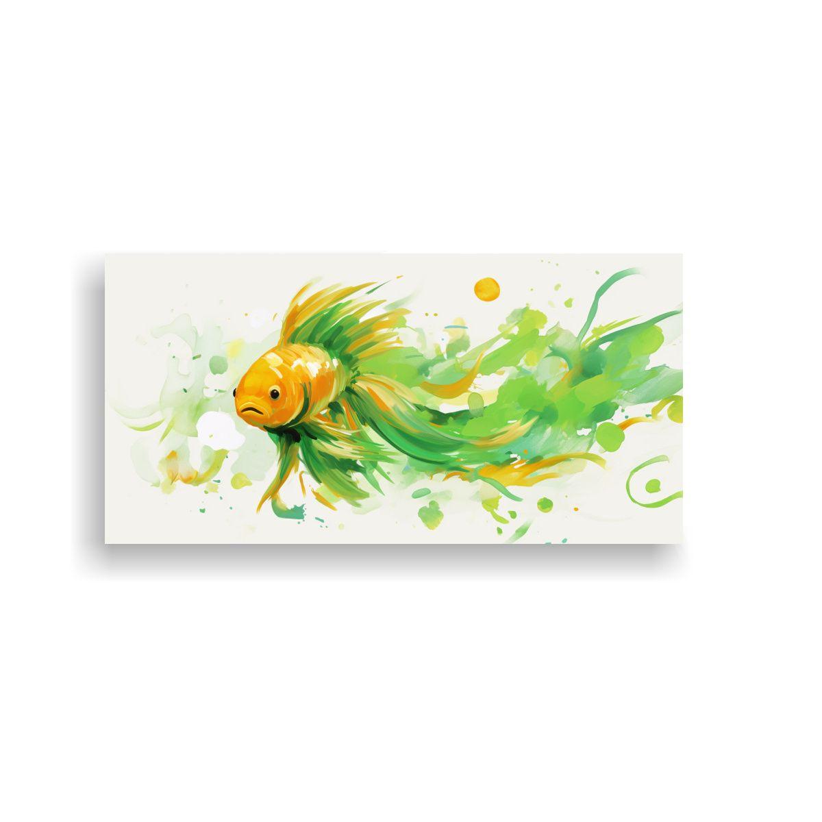 Pintura Decorativa De Un Goldfish En Colores 160x80 Cm-0