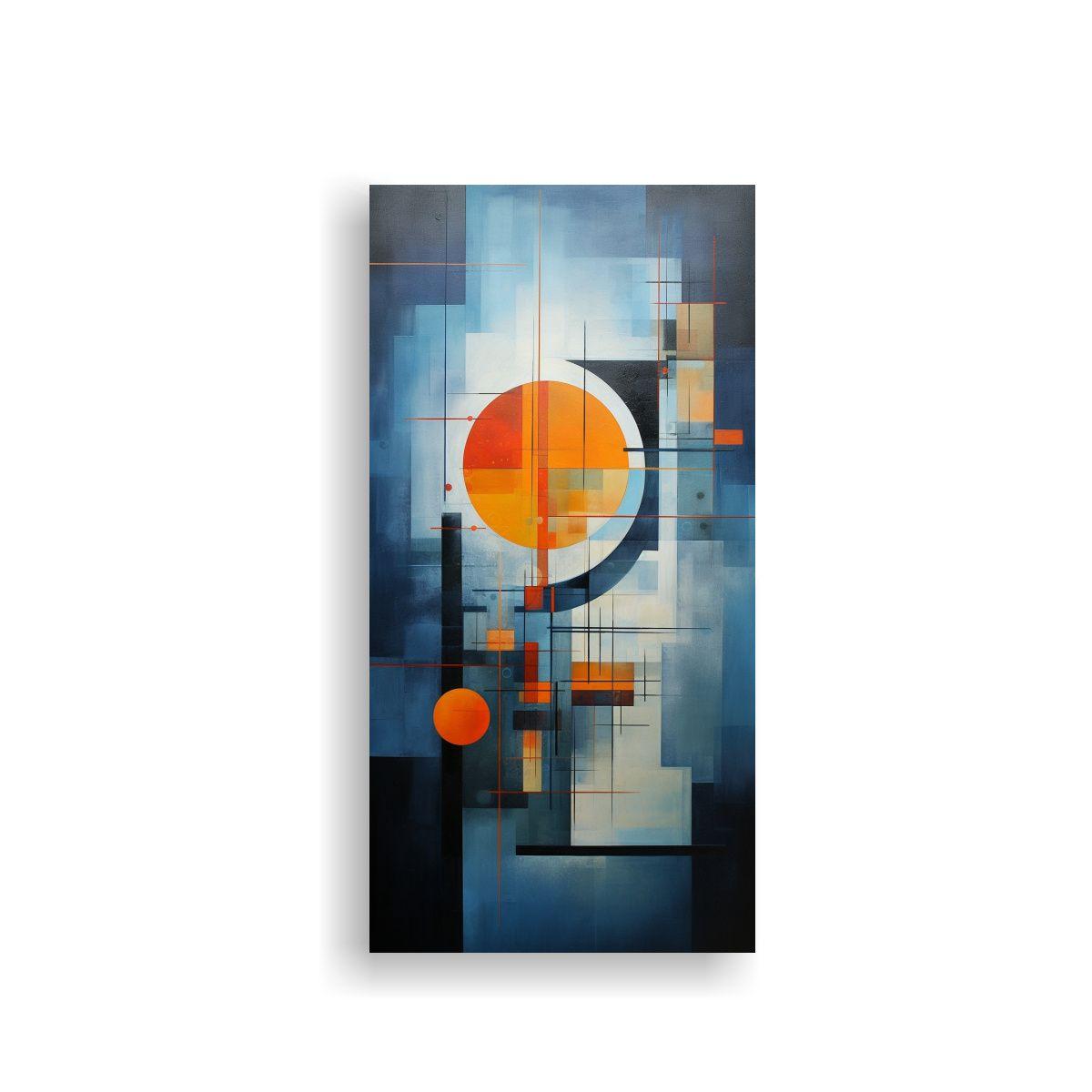 Pintura Abstracta Geométrica Elegante En Colores 60x120cm-0