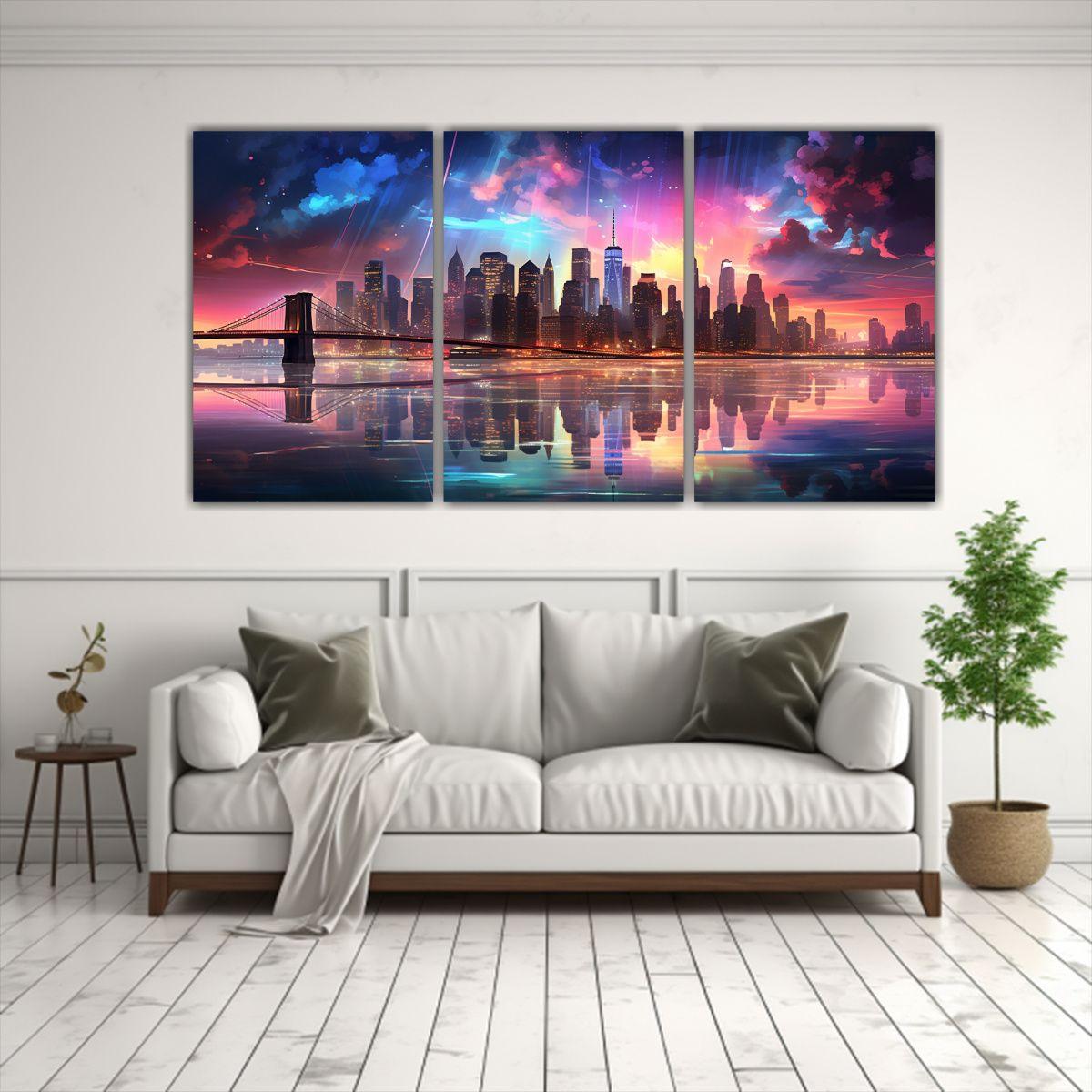 Pinturas Decorativas De La Ciudad De Nueva York 240x120 Cm-2