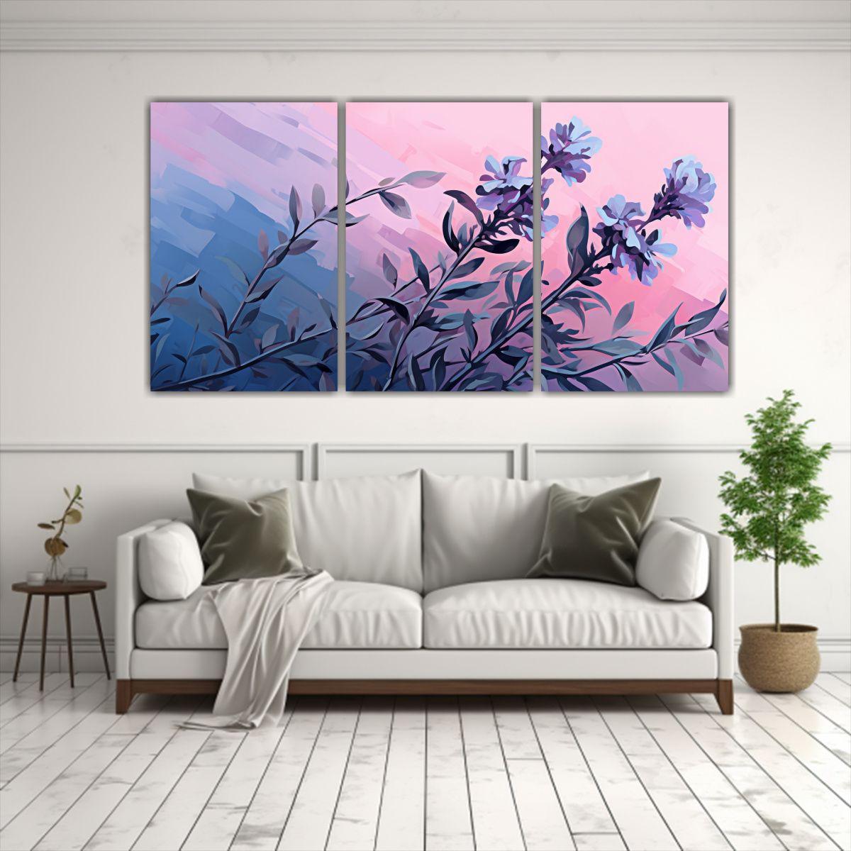 Cuadro Tríptico En Bastidor De Expresión, 240x120 Cm-2