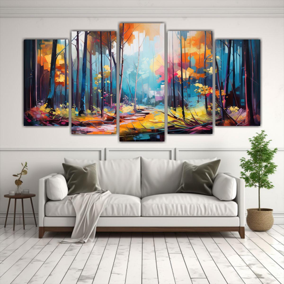 Paisaje Abstracto Luminoso En El Bosque Soleado 150x75 Cm-2