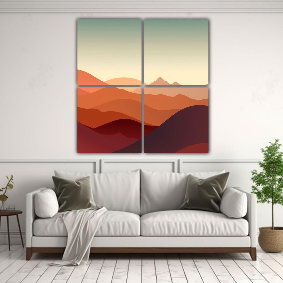 Cuadro Decorativo Paisaje Montaña Gradiente 60x60 Cm-2