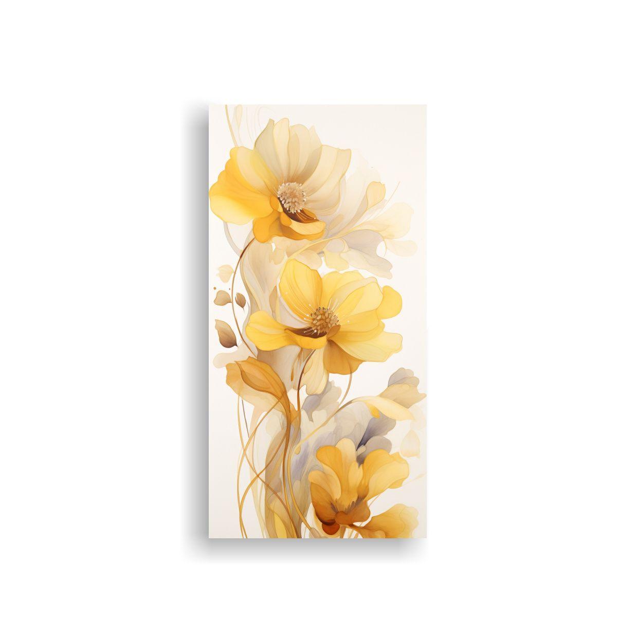Lienzo Inspiración Floral Acuarela Blanca 60x120cm-0