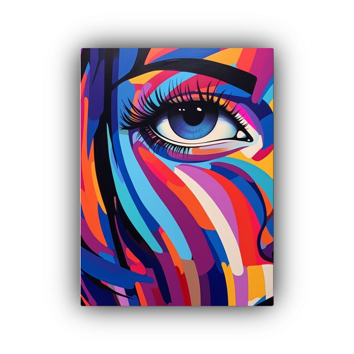 Pintura Mural Horizontal Simétrica De Una Mujer 50x75cm-0