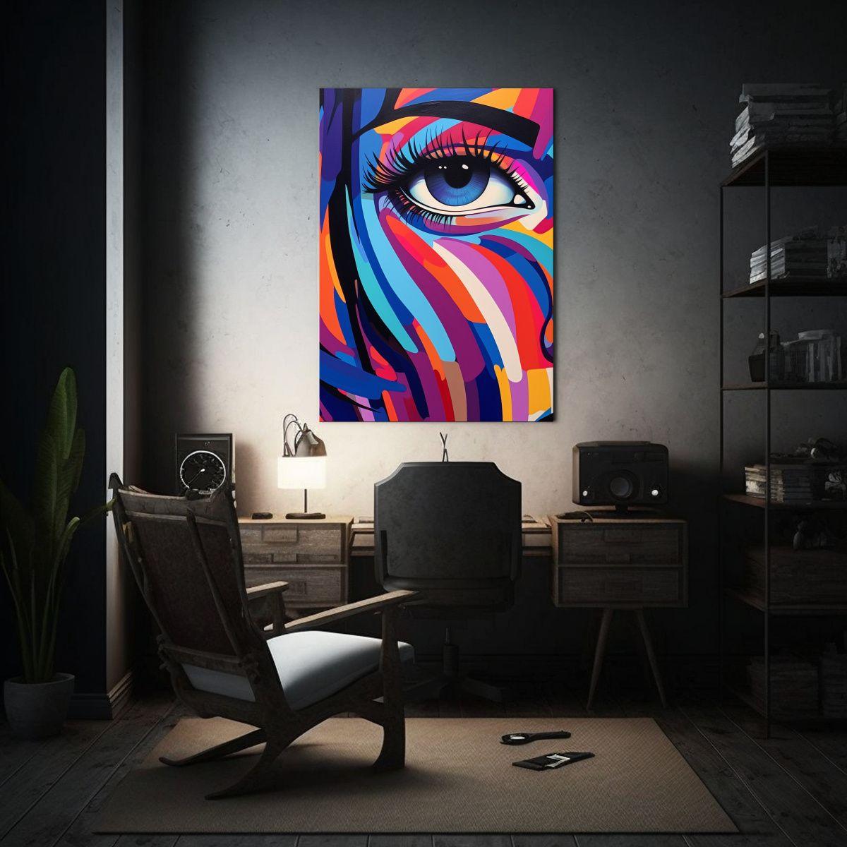 Pintura Mural Horizontal Simétrica De Una Mujer 50x75cm-2