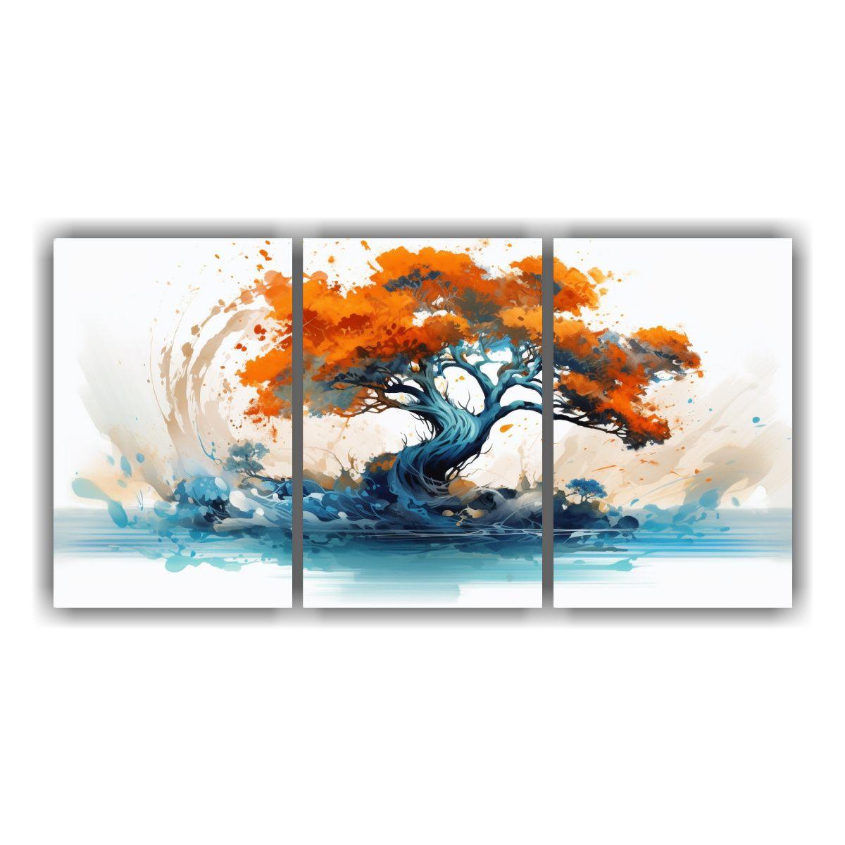 Set 3 Cuadros Fotografía Vida Árbol De Ciprés 150x75 Cm-0
