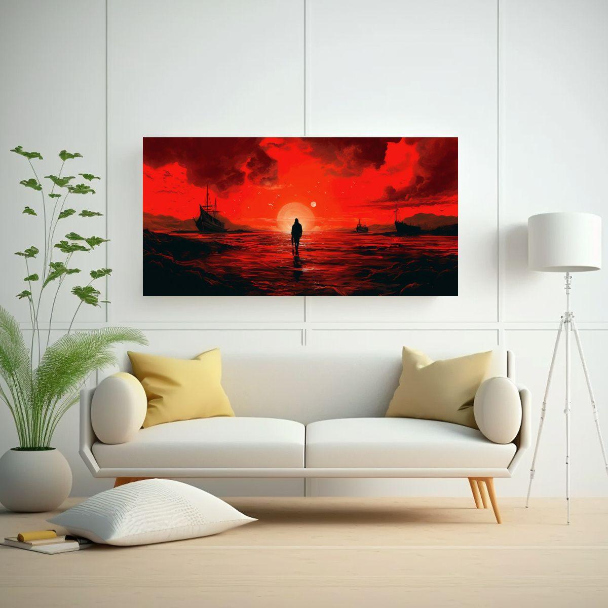 Arte Moderno: Cielos Rojos, última Esperanza 120x60cm-2