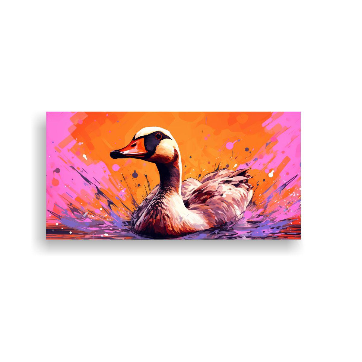 Lienzo De Diseño Calma Con Gansos En Colores Nara 140x70cm-0