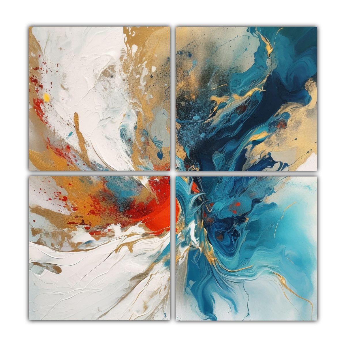 Cuatro Composiciones Decorativas Originales: Crea 140x140 Cm-0
