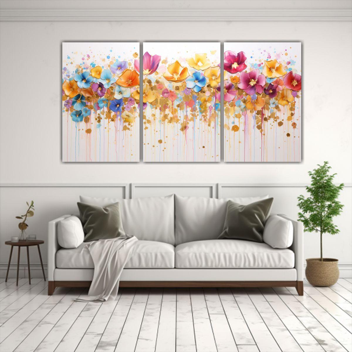Pintura Acrílica En Bastidor Abstracta En Blanco 90x45 Cm-2