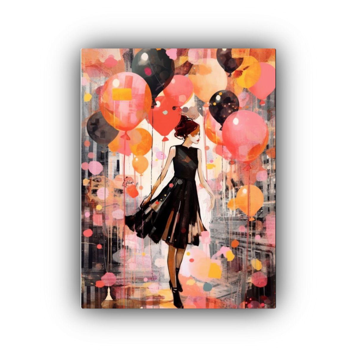 Pintura Moderna De Street Art Con Dama De La Moda 50x65cm-0