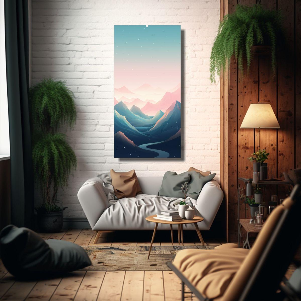 Cuadro De Montaña Con Estilo Elegante Y Gráfico 20x40cm-2