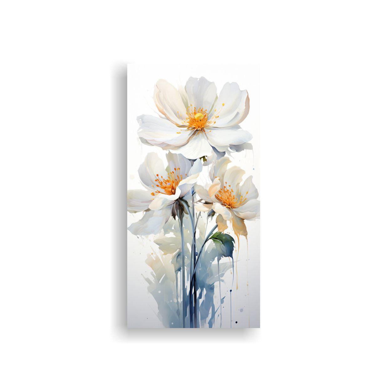 Pintura Abstracta De Arte De Pared En Colores Blan 30x60cm-0