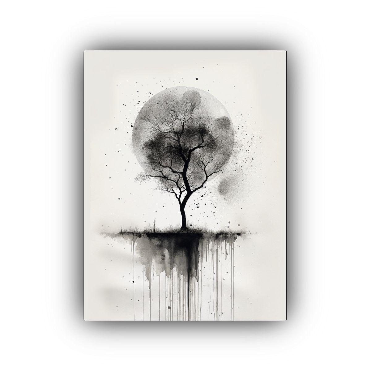 Pintura Abstracta Duradera De Un Hermoso árbol 40x60cm-0