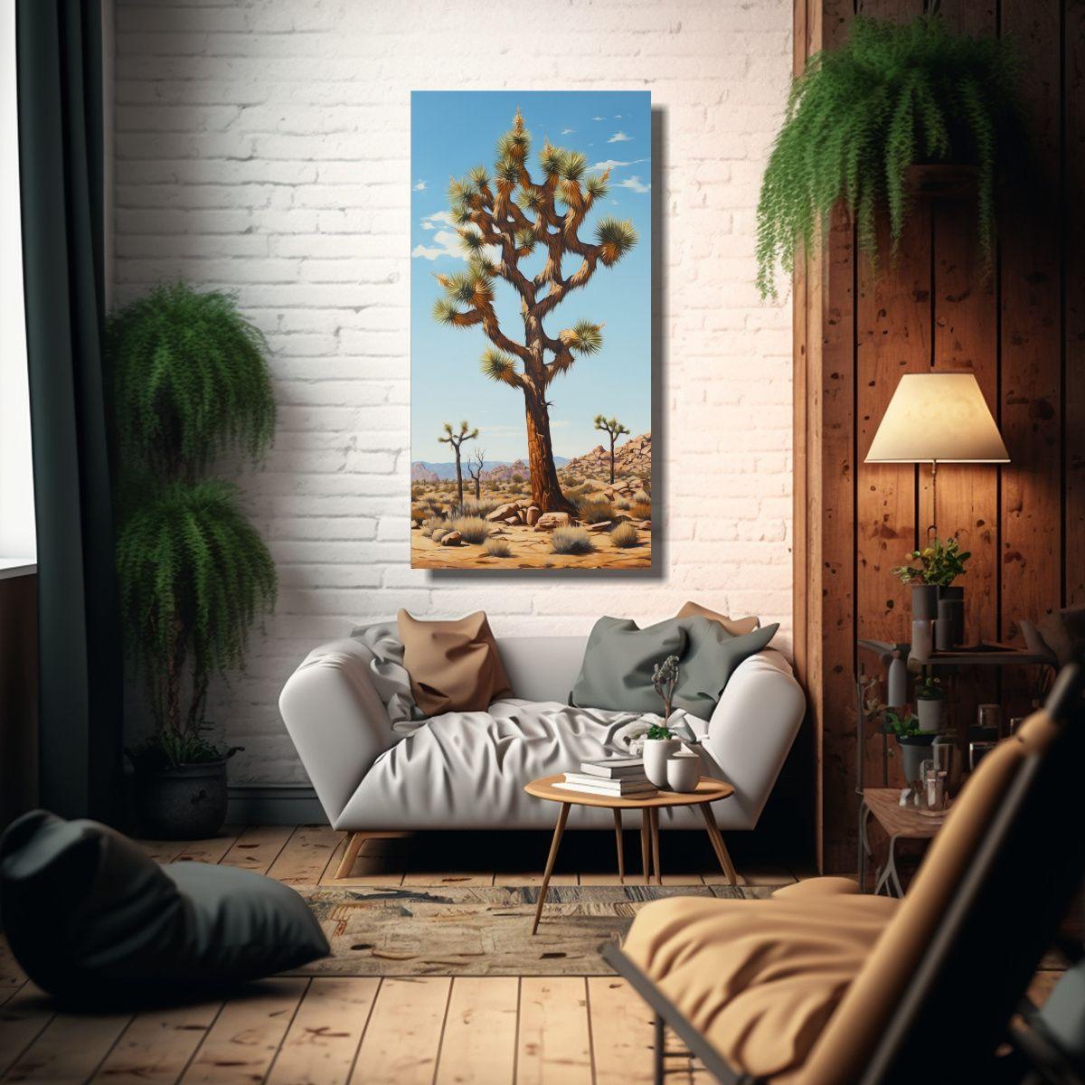 Lienzo Vanguardia Expresividad Joshua Tree Pintura 60x120cm-2