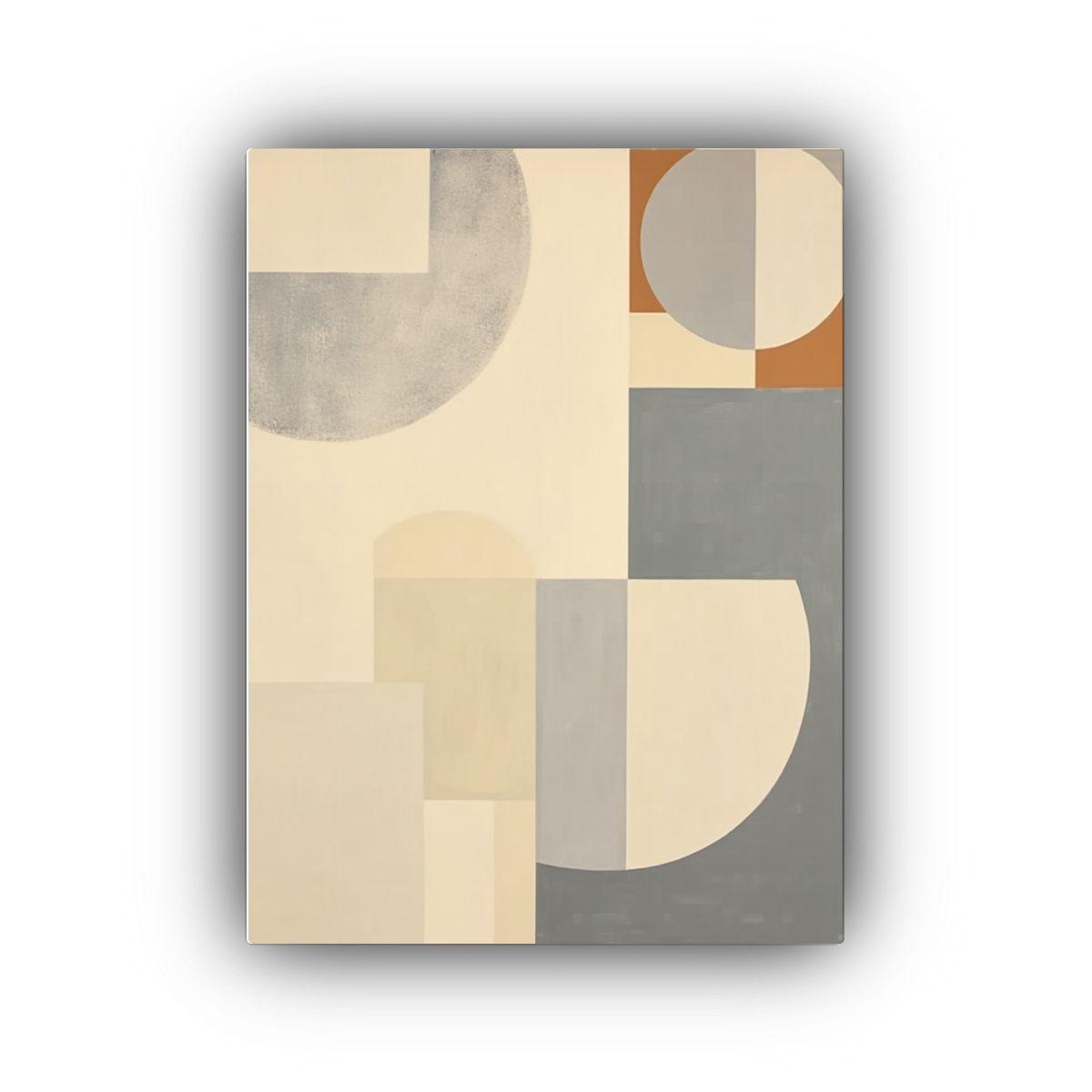 Obra Abstracta En Bastidor Con Formas 50x75cm-0