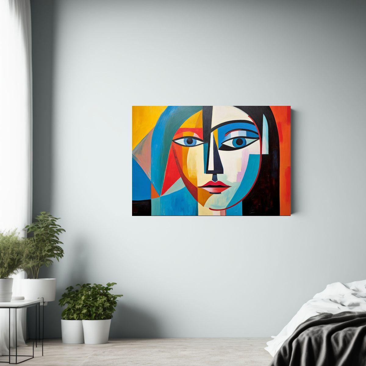 Cuadro Abstracto Para Decoración De Interiores En Tonos Azu 90x60cm-2