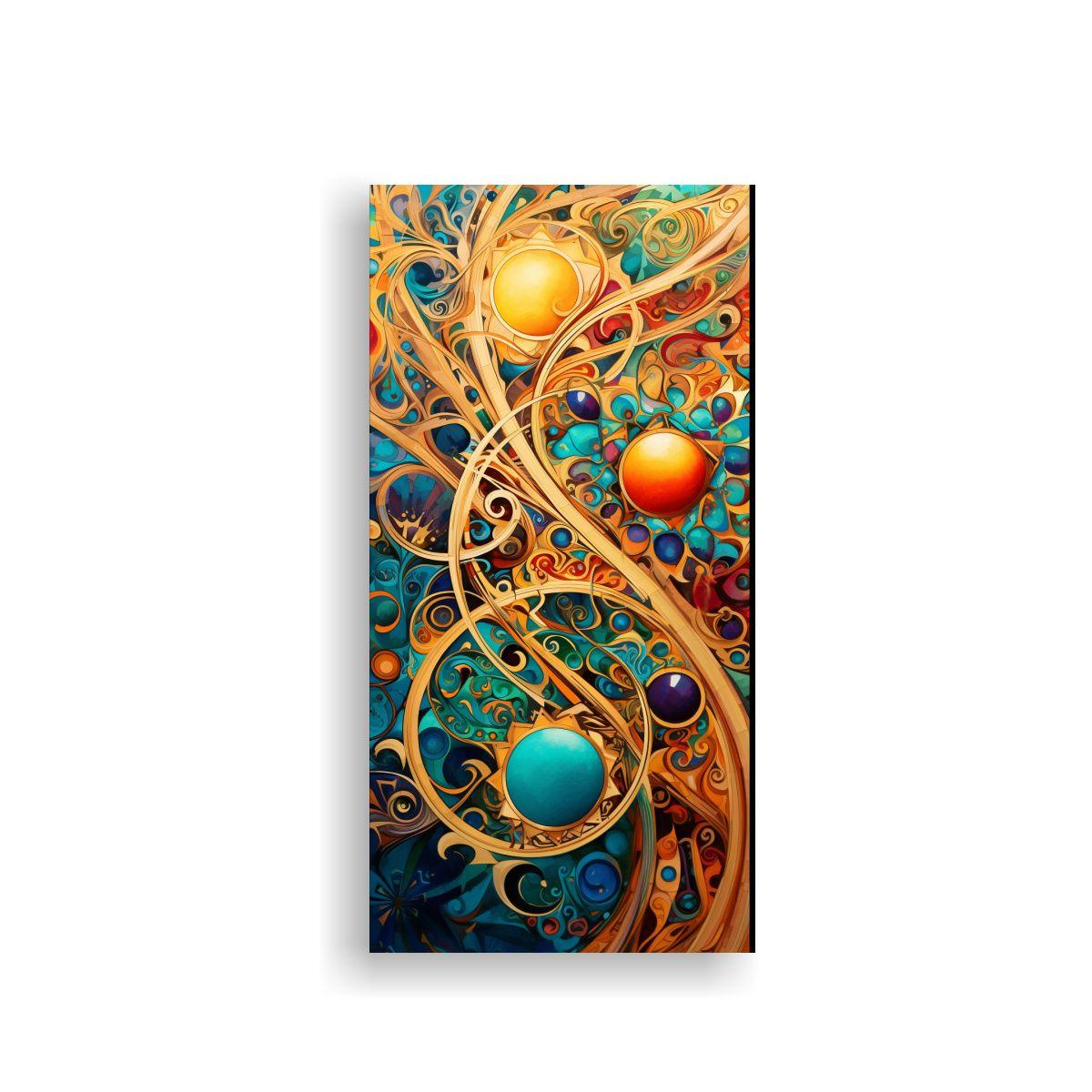 Pintura Decorativa De Composición Abstracta 20x40cm-0